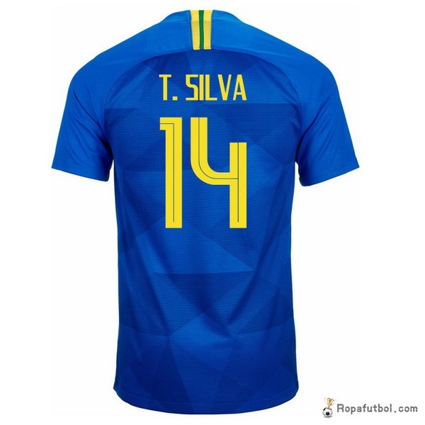 Camiseta Brasil Replica Segunda Ropa T.Silva 2018 Azul